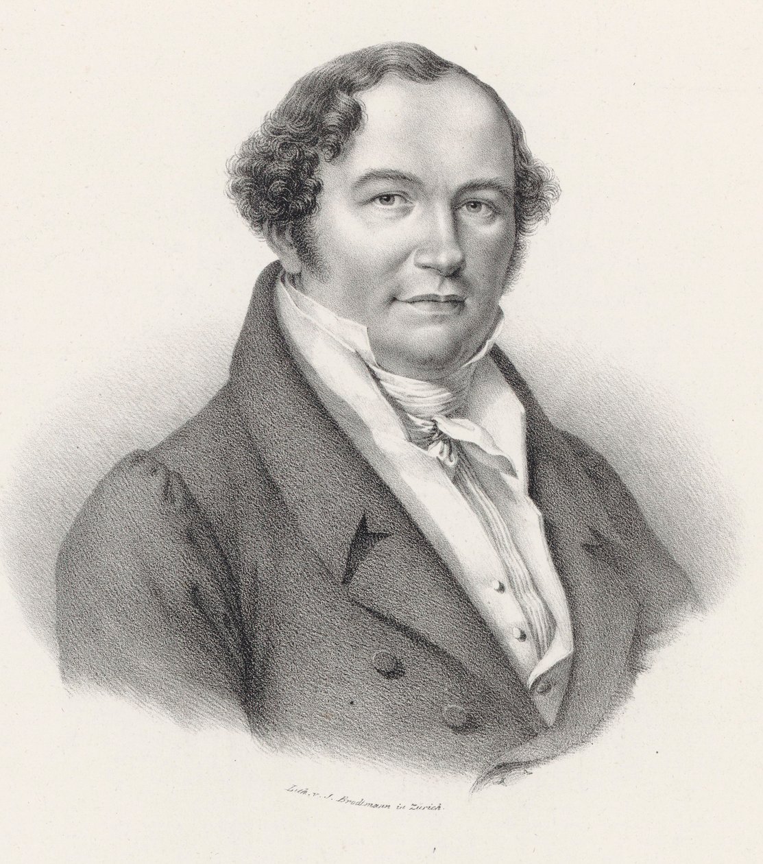 Portræt af komponisten Conradin Kreutzer 1780-1849. af Joseph Brodtmann