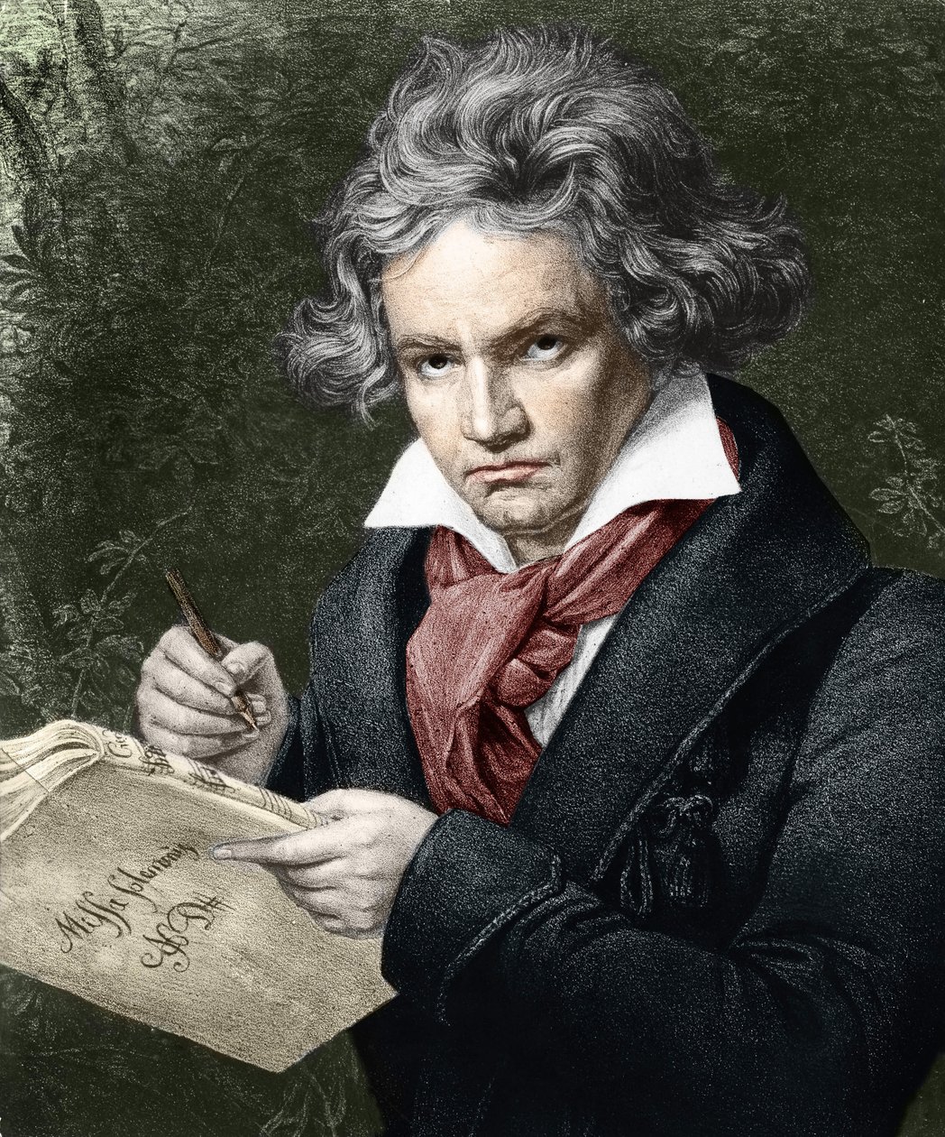 Ludwig van Beethoven (1770-1827), composing la Missa solemnis, after Karl Joseph Stieler (1781-1858) af Joseph Carl (after) Stieler