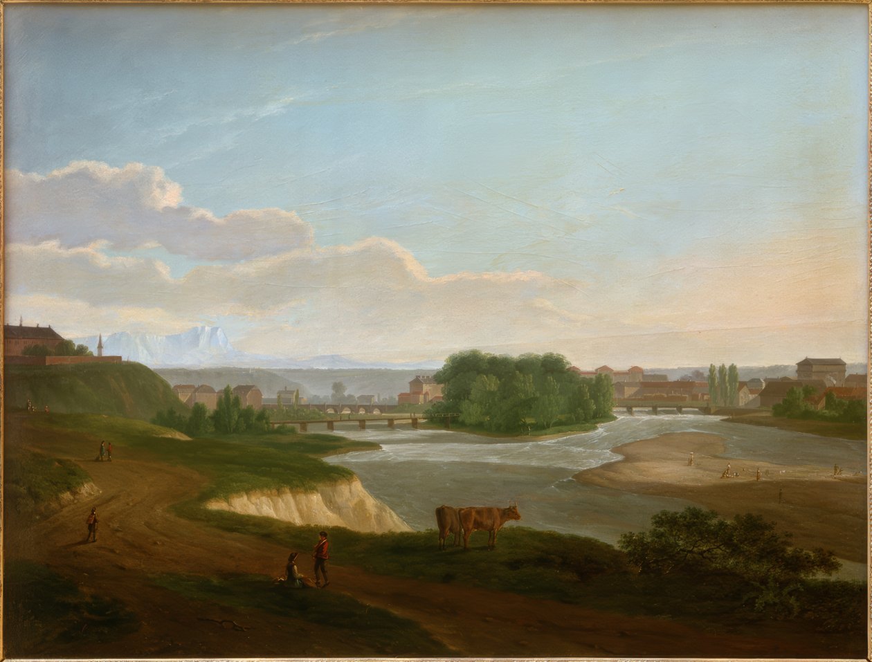 Udsigt over München med Isar af Joseph Carl Cogels