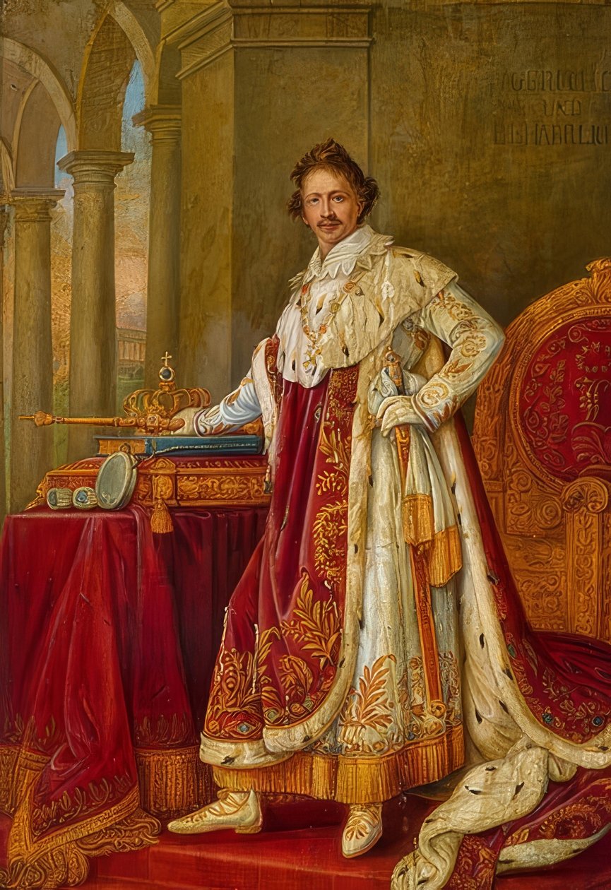 Kong Ludwig I af Bayern i kroningsregalier. (se også billede nummer 63815) af Joseph Carl Stieler