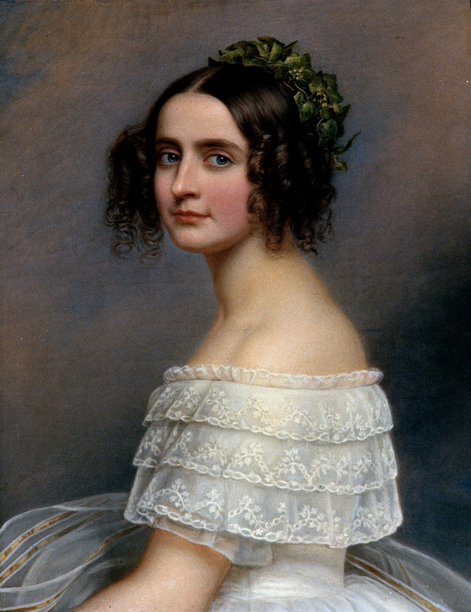 Portræt af prinsesse Alexandra de Baviere (Alexandra Amalie von Bayern, Alexandra af Bayern) (1826-1875) - Maleri af Joseph Karl Stieler (1781-1858) Ec. Alt af Joseph Carl Stieler