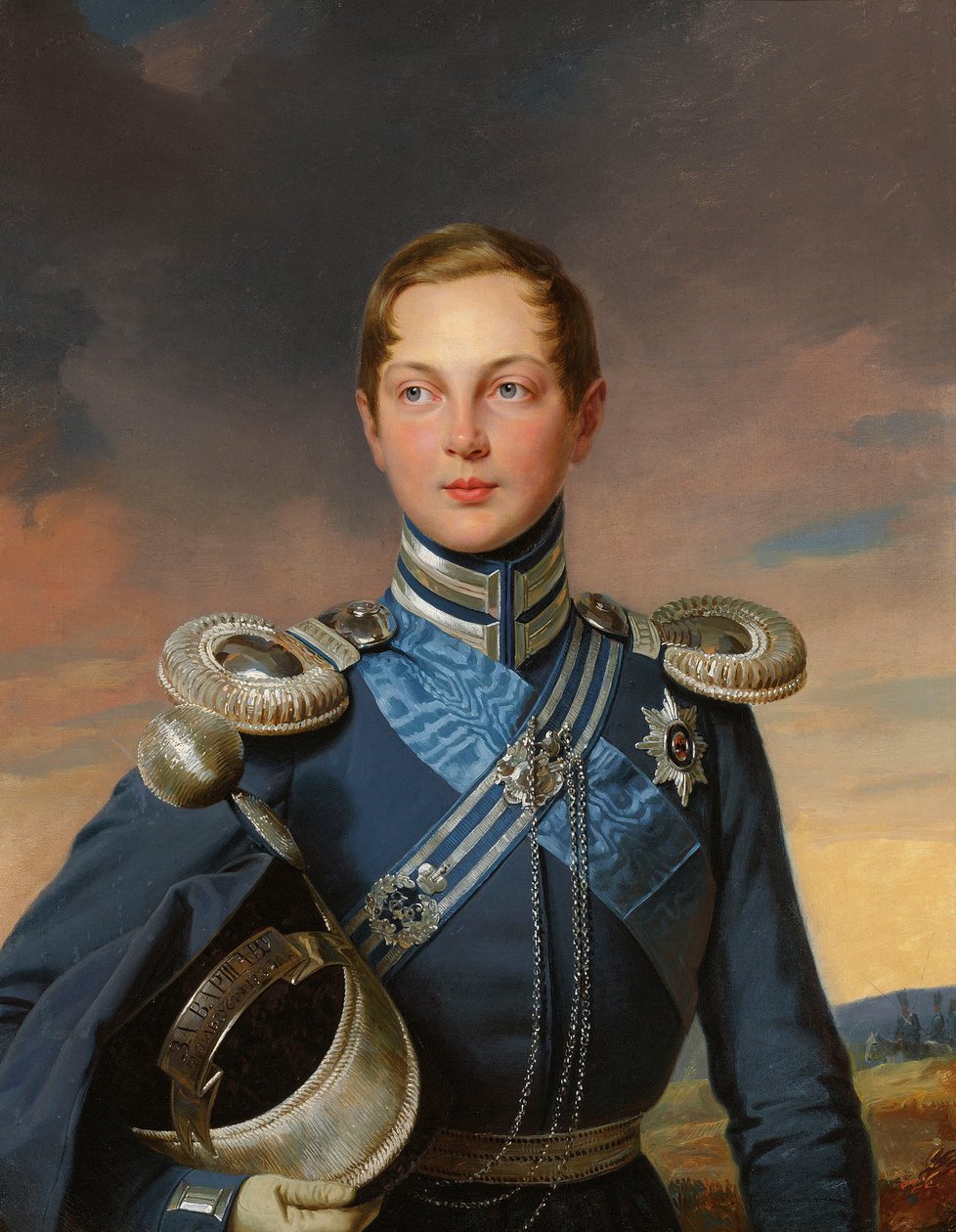 Portræt af Tsarevich Alexander Nikolaevich af Rusland 1818-1881. af Joseph Carl Stieler