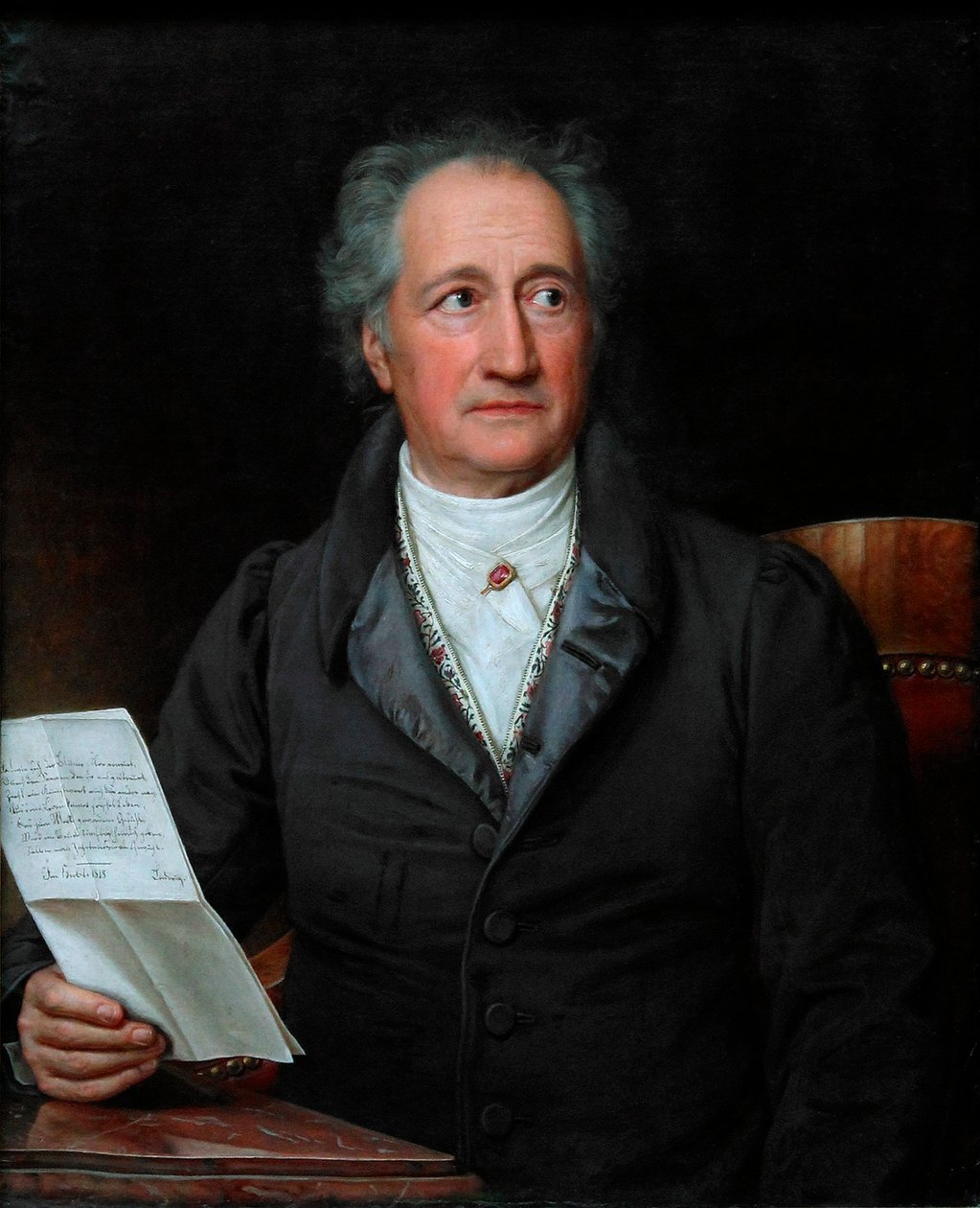 Portræt af forfatteren Johann Wolfgang von Goethe 1749-1832, 1828 af Joseph Carl Stieler