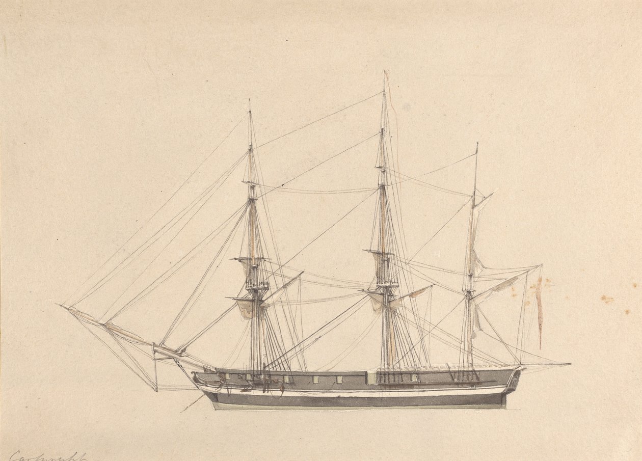 Set fra siden af Single Barque af Joseph Cartwright