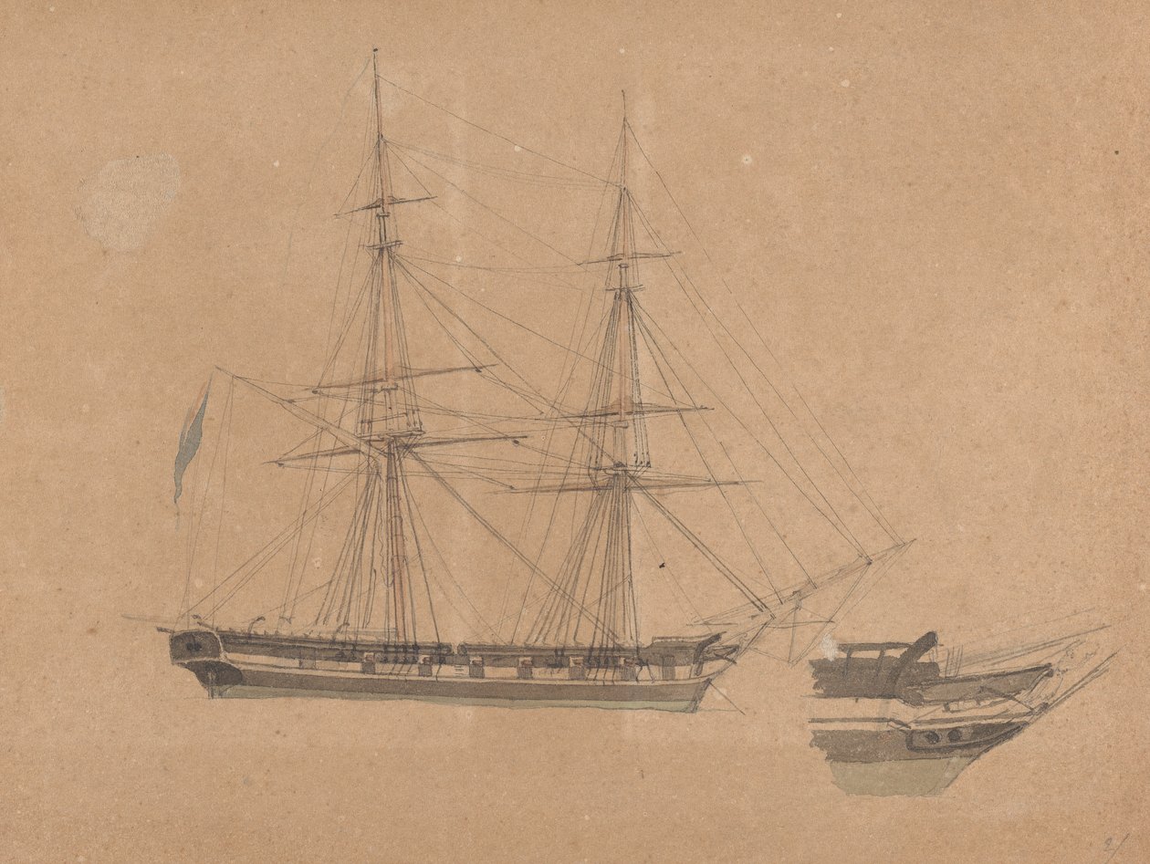 Set fra siden af Single Brig and Bue of Another af Joseph Cartwright