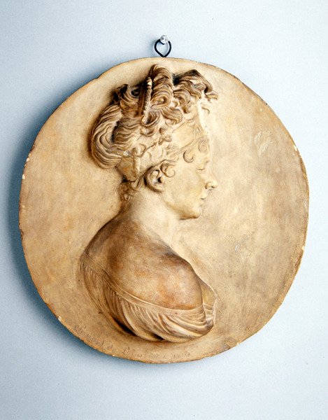 Cirkulært relief af Madame Recamier, ca. 1801-1802 (terracotta) af Joseph Chinard