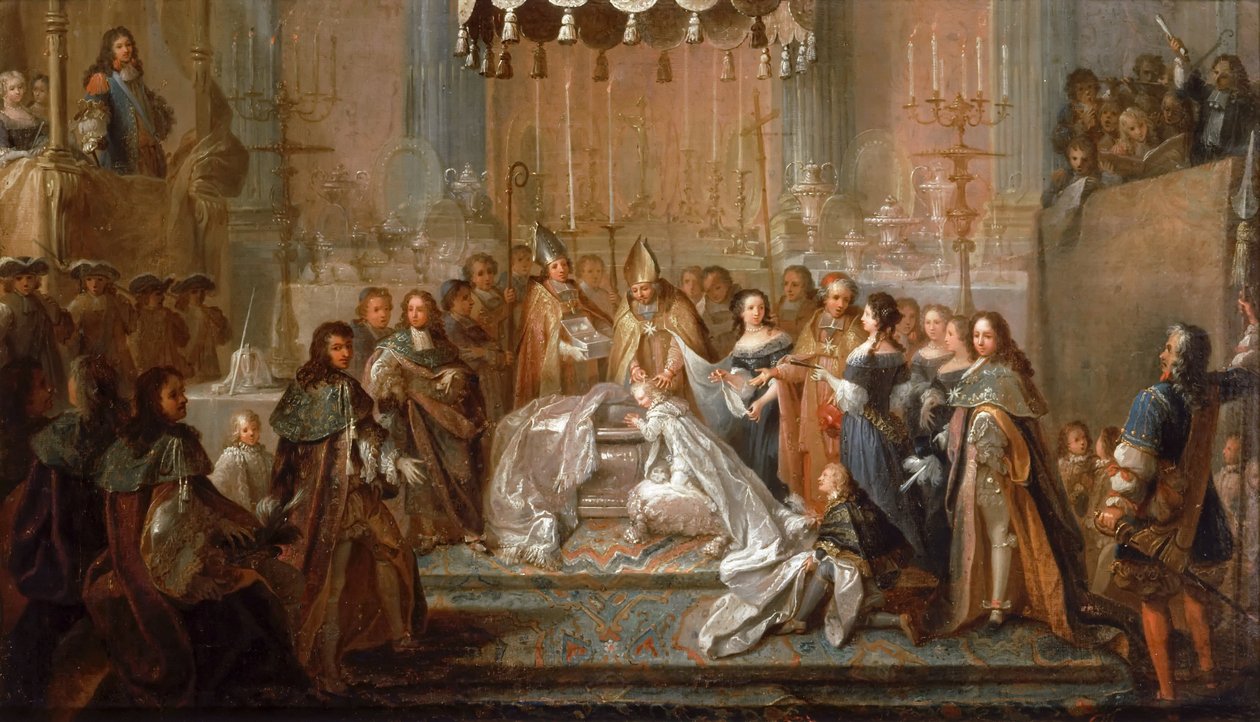 Dåb af Dauphin Louis, søn af Ludvig XIV, fejret i Saint-Germain-en-Laye, 24. marts, af Joseph Christophe