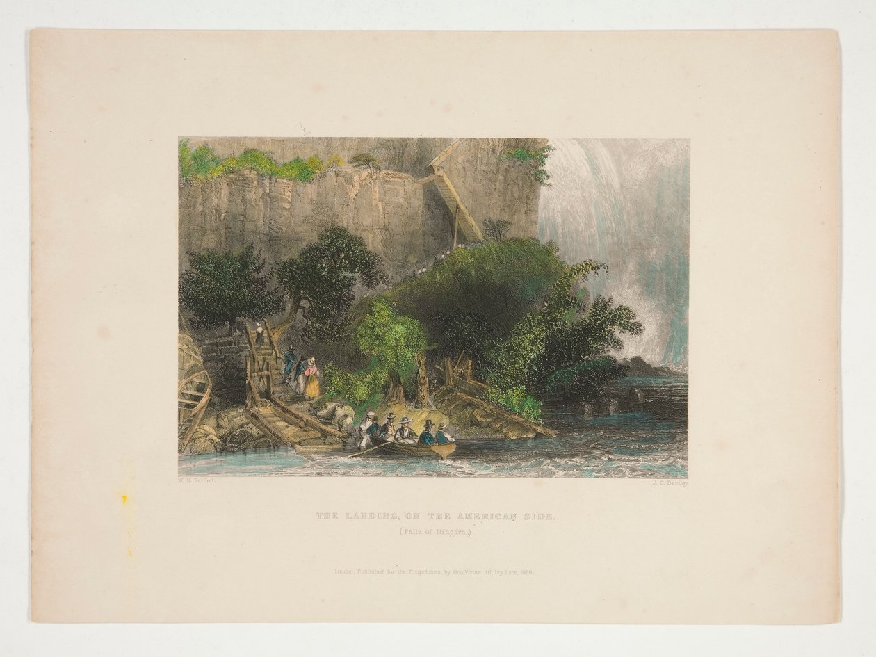The Landing, on the American Side (Falls of Niagara), illustration til Nathaniel Parker Willis af Joseph Clayton Bentley