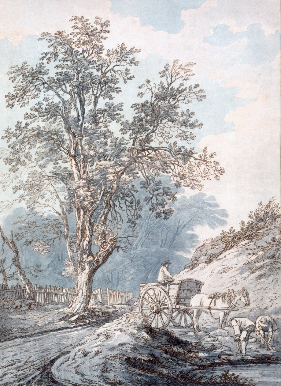 Vogn og hest (ætsning på blød bund) af Joseph Constantine Stadler