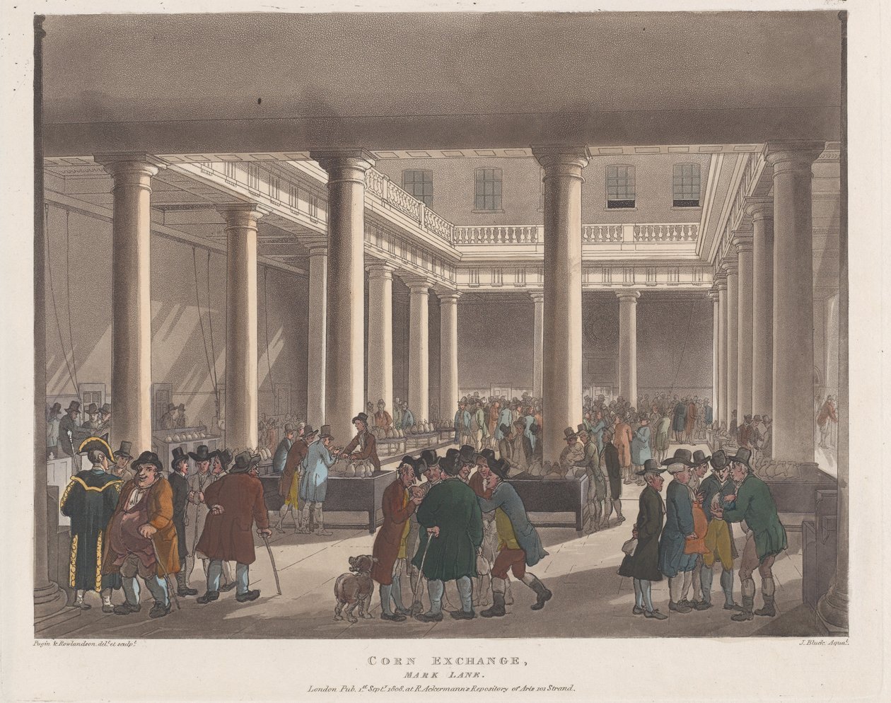 Corn Exchange, Mark Lane, 1. september 1808., 1. september 1808. af Joseph Constantine Stadler