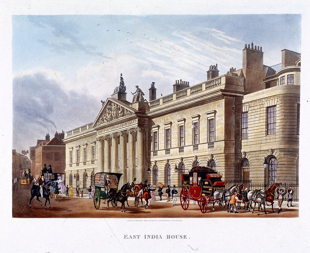 East India House, London, 1836 af Joseph Constantine Stadler