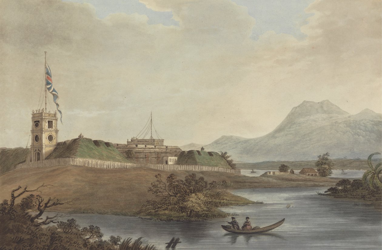 Fort Marlborough, Benkulen, Sumatra, 1799 af Joseph Constantine Stadler