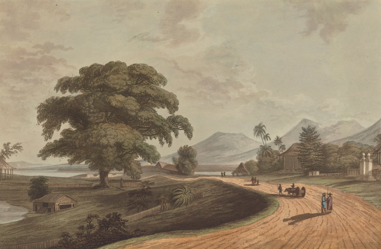 Fort Marlborough fra Old Bencoolen, Sumatra, 1799 af Joseph Constantine Stadler