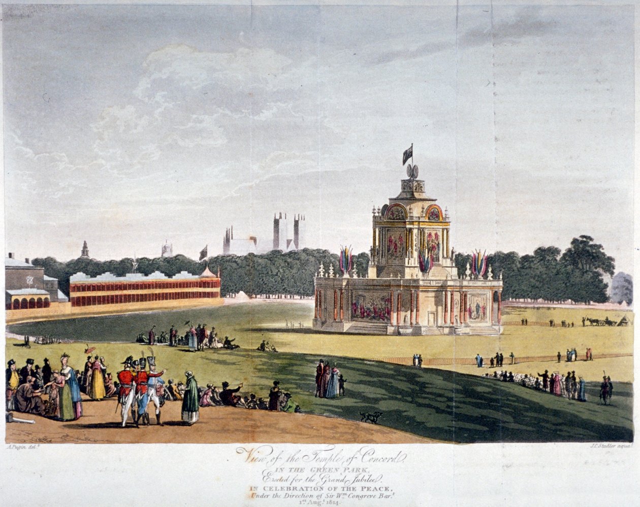 Green Park, Westminster, London, 1814 af Joseph Constantine Stadler