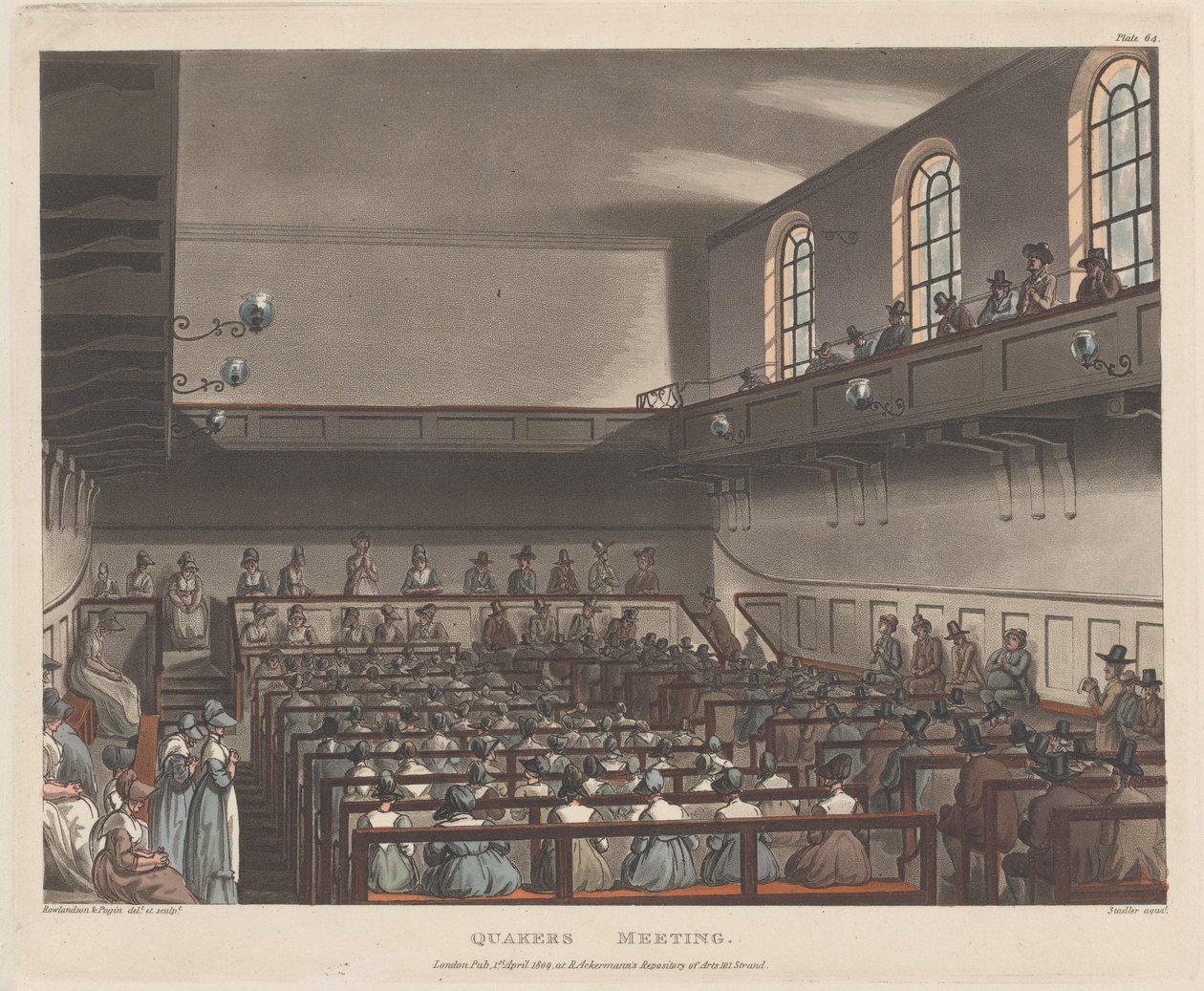 Kvækermøde, 1. april 1809., 1. april 1809. af Joseph Constantine Stadler