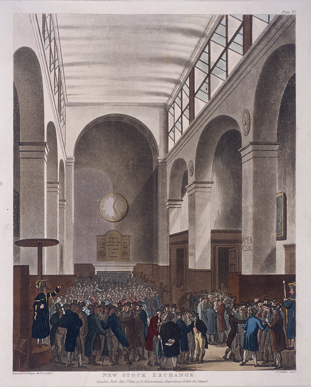 Børs, Bartholomew Lane, London, 1809 af Joseph Constantine Stadler