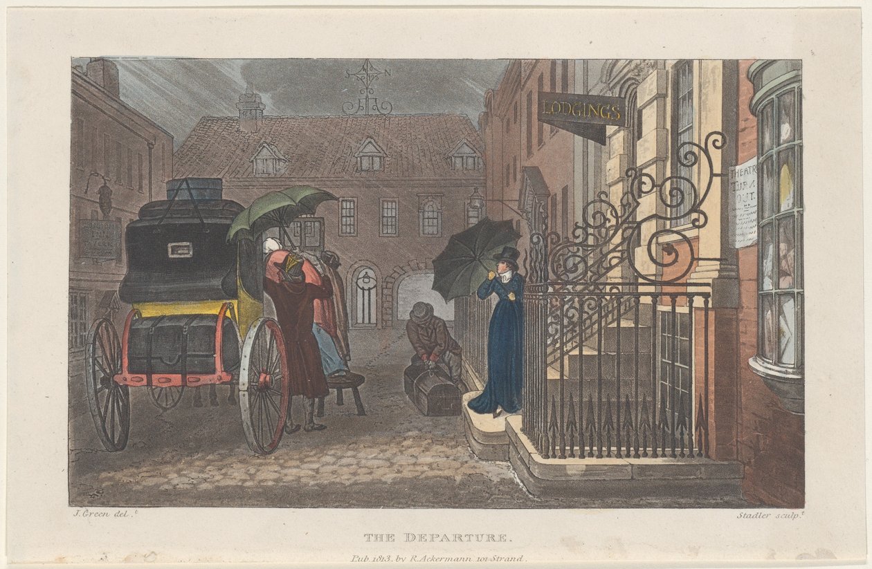 The Departure, fra Poetical Sketches of Scarborough, 1813., 1813 af Joseph Constantine Stadler