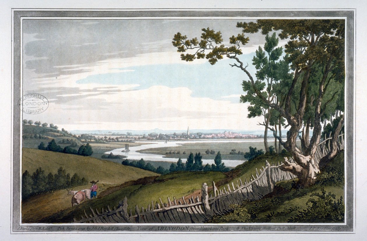 Udsigt over Abingdon fra Nuneham Park, Berkshire, 1793 af Joseph Constantine Stadler