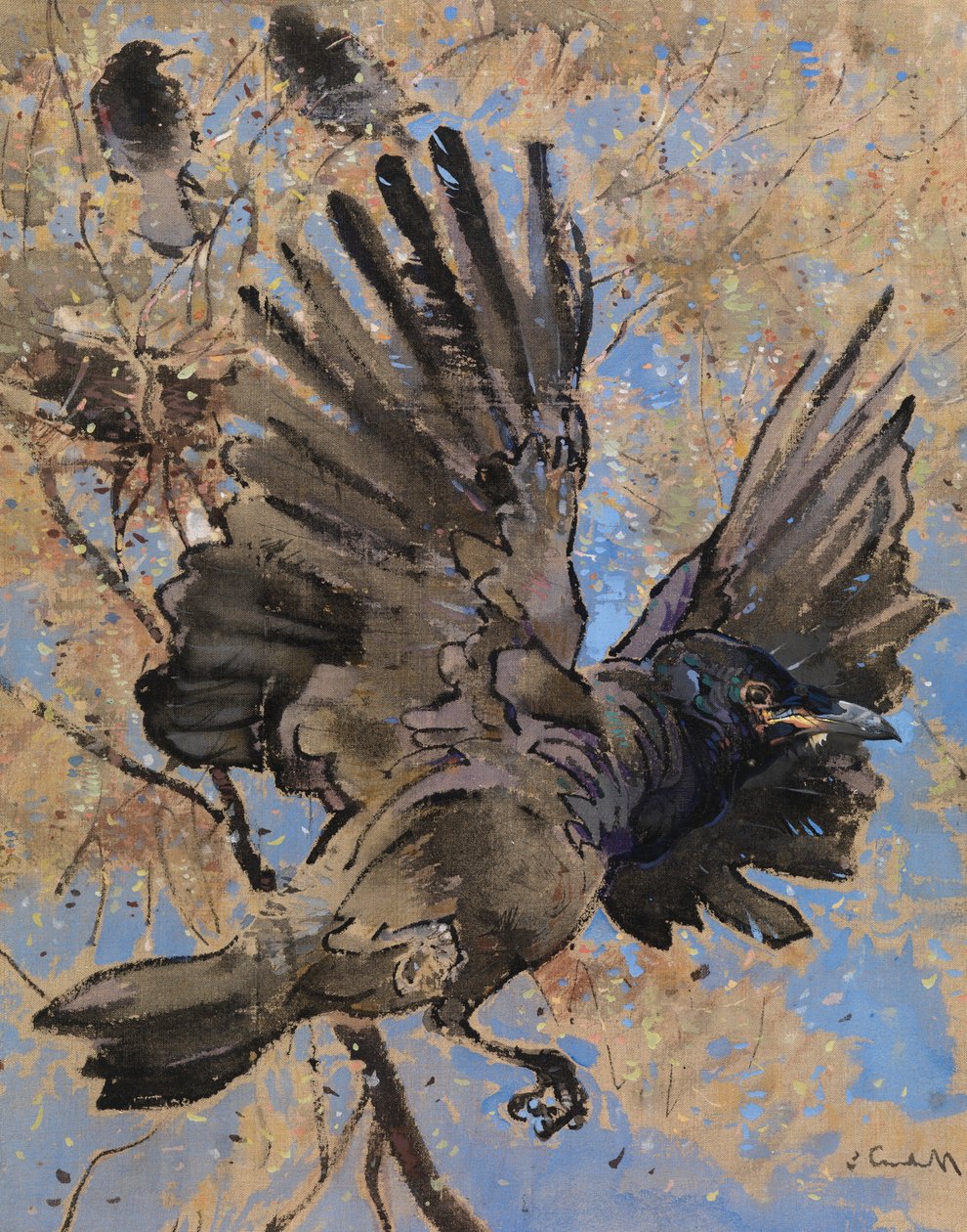 The Rooks Nest (gouache på linned) af Joseph Crawhall