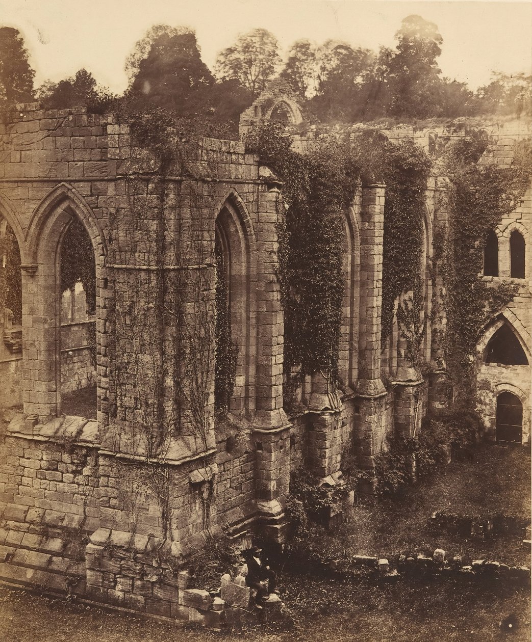 Fountains Abbey. Refektoriet og Køkkenet, 1850