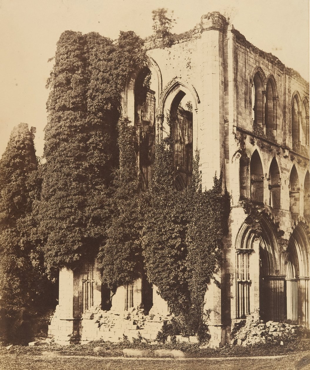 Rievaulx Abbey. Almindelig udsigt fra syd, 1850