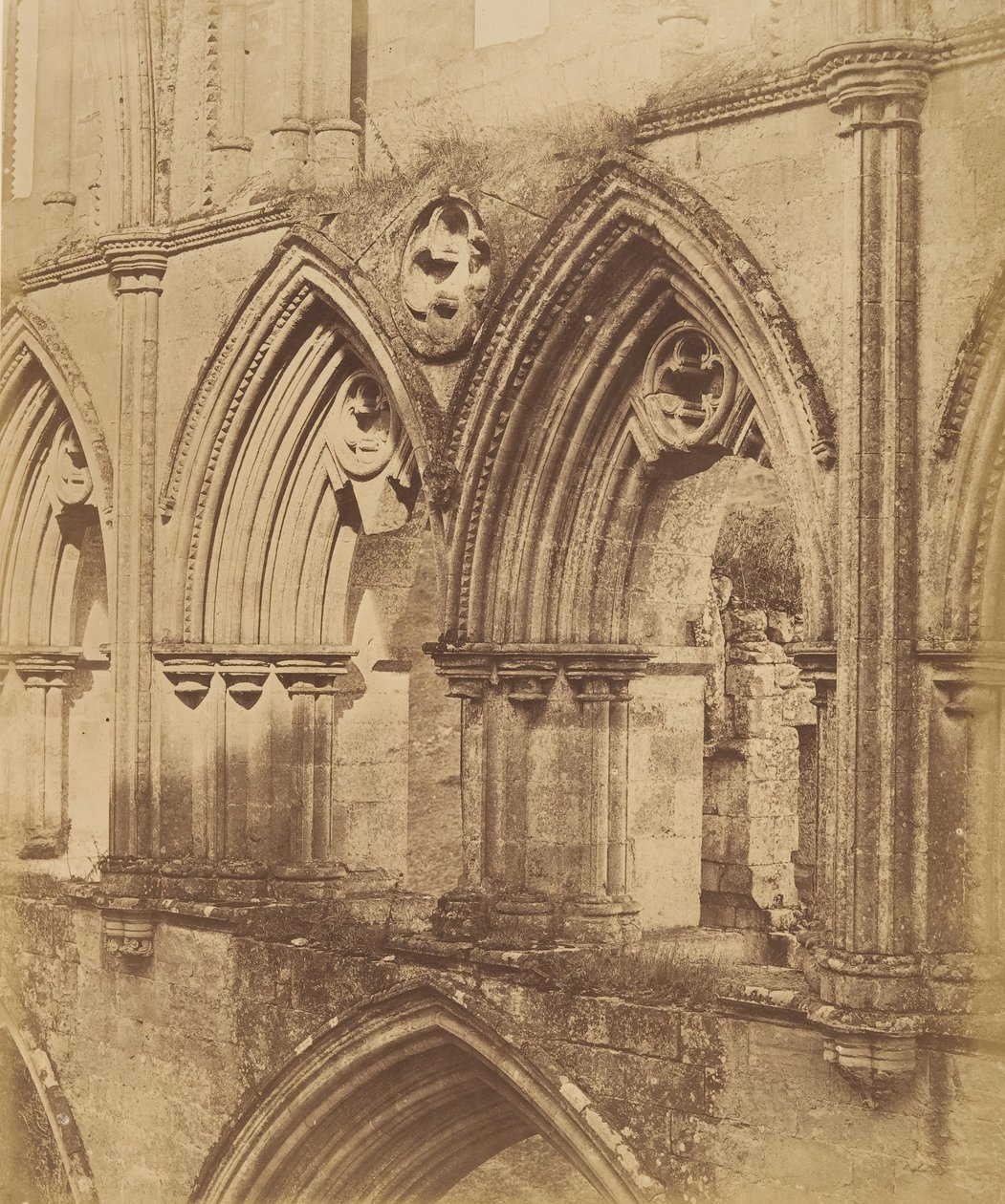 Rievaulx Abbey. Triforiumbuerne, 1850 af Joseph Cundall