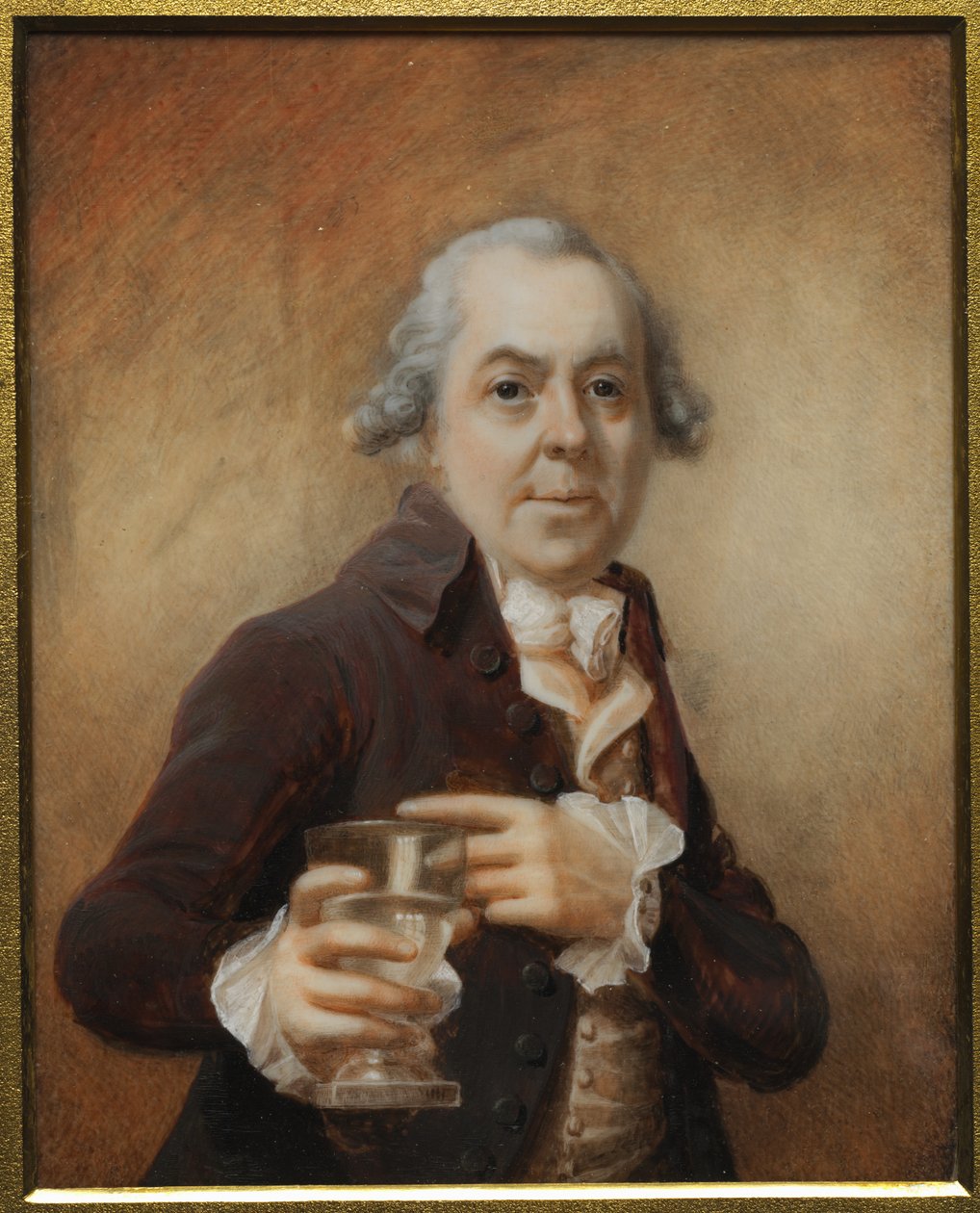 Portræt af en mand, der holder et glas, ca. 1780