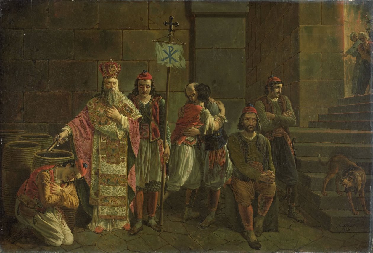 The Last Defenders of Missolonghi, 22. april 1826: en episode fra den græske uafhængighedskrig af Joseph Denis Odevaere
