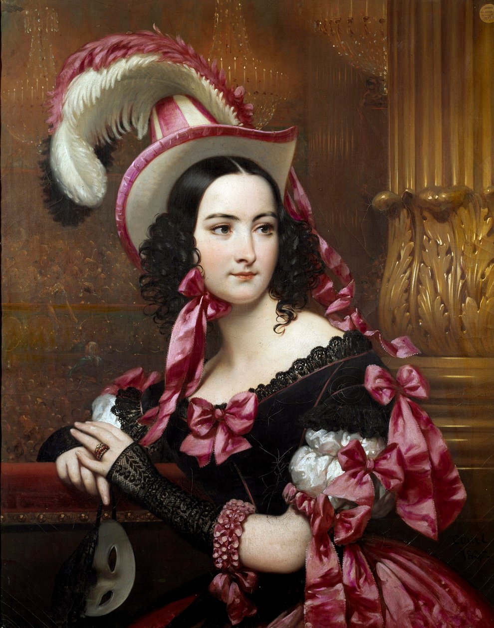 The Venetian at the Ball Mask Maleri af Joseph Court (1797-1865) 1837 Rouen, Musee des Beaux Arts af Joseph Desire Court