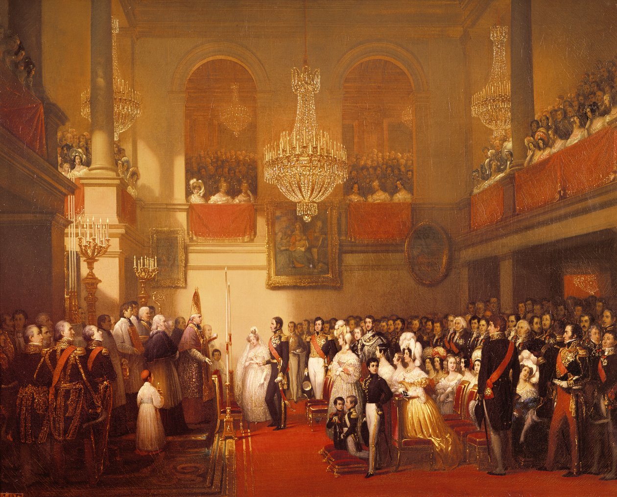 Bryllup af Leopold I (1790-1865) med prinsesse Louise af Orleans (1812-50) i Compiegne, 9. april 1832 af Joseph Desire Court