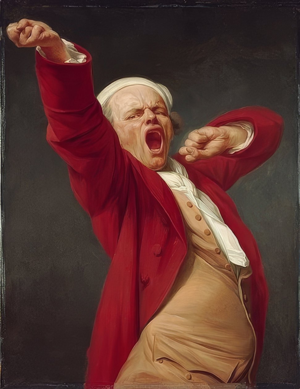 Selvportræt, gabende. 1783 af Joseph Ducreux
