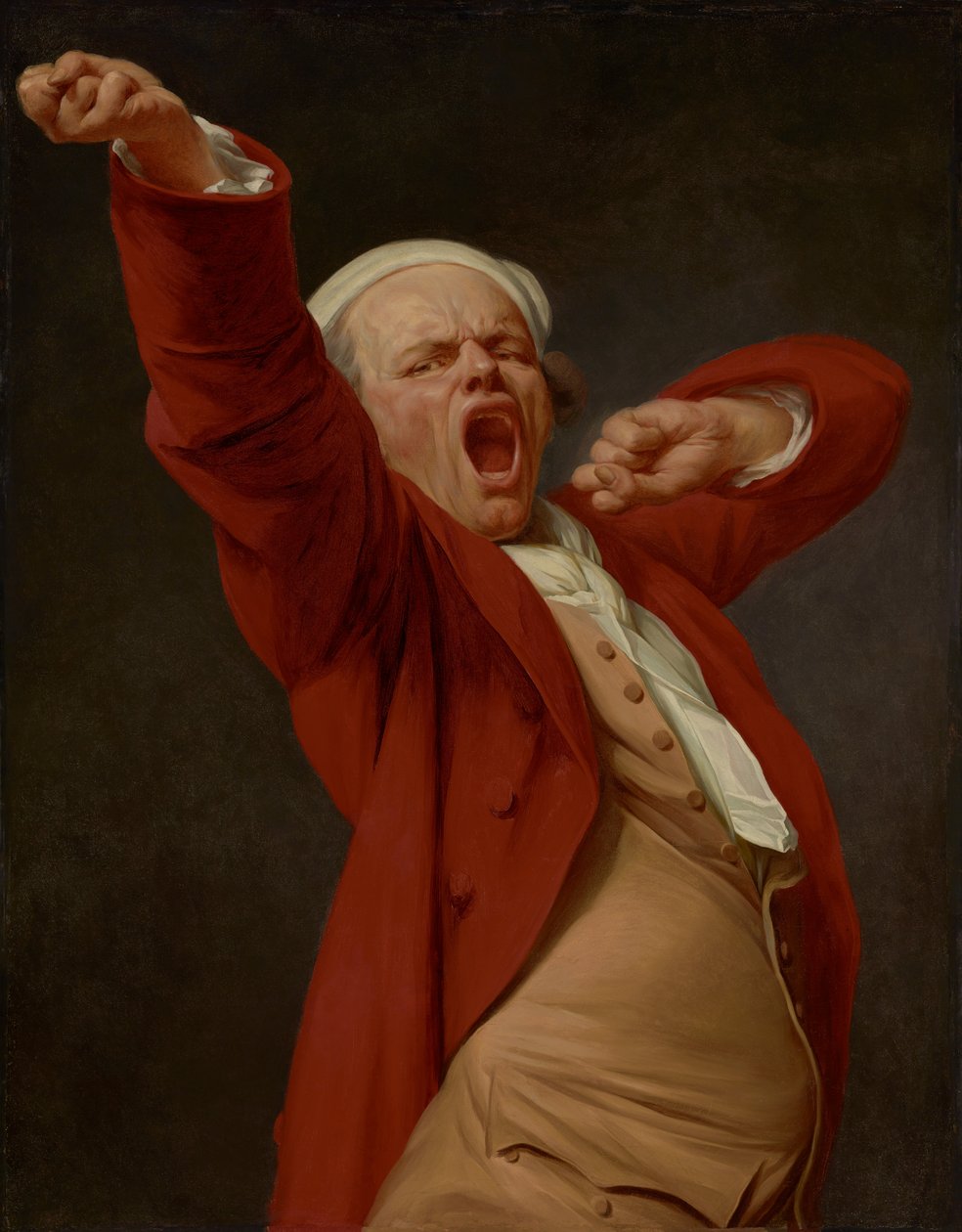 Selvportræt, gabende af Joseph Ducreux