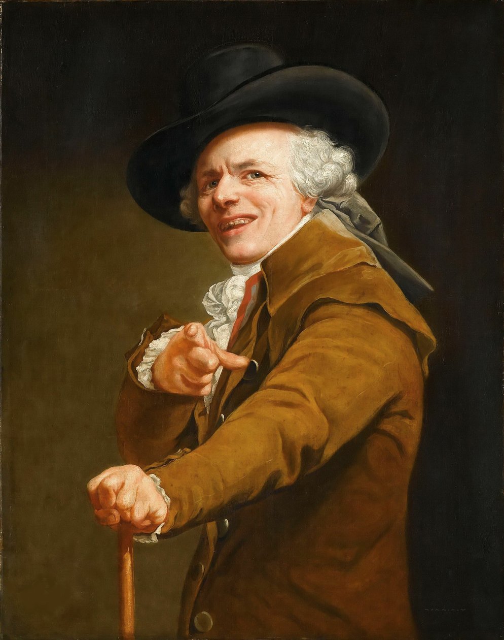 Selvportræt af kunstneren i skikkelse af en spotter, ca. 1793. af Joseph Ducreux