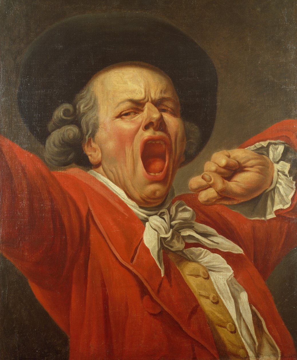 Selvportræt som gabende mand af Joseph Ducreux