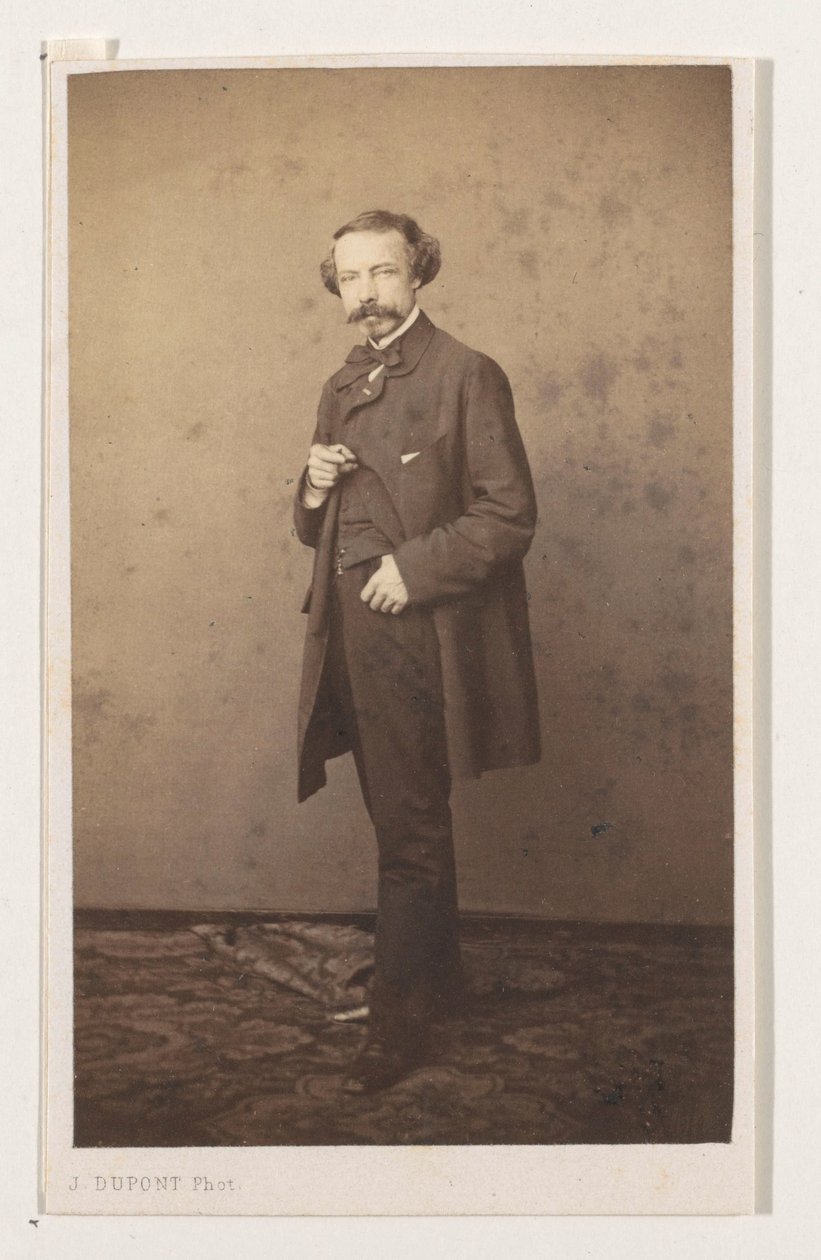 Portret van de schilder Eugène François de Block, ti ​​foden uit Antwerpen Skole. Portrætter biografier visitkort. Collection Dupont (serietitel) af Joseph Dupont