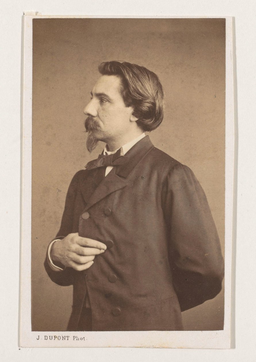 Portret van de schilder Henri Jacques Bource, halvfigur Antwerpen Skole. Portrætter biografier visitkort. Collection Dupont (serietitel) af Joseph Dupont
