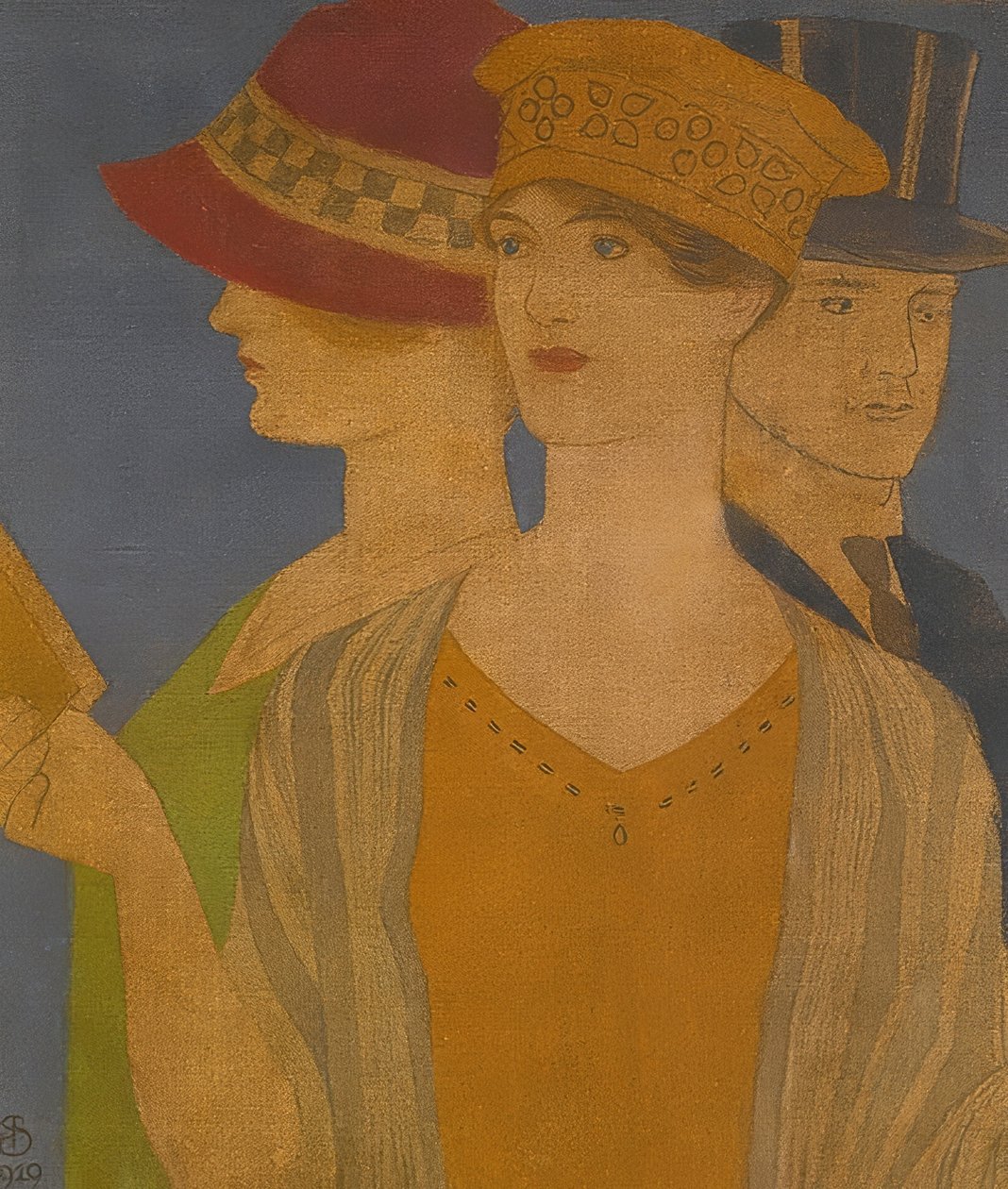 Ausstellungsbesucher (besøgende på en udstilling). 1919 af Joseph Edward Southall
