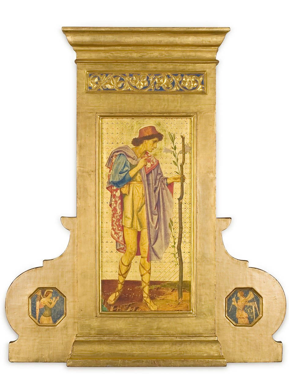 Crystofore, 1898-99 (blandet medier på bearbejdet bladguldpanel) af Joseph Edward Southall