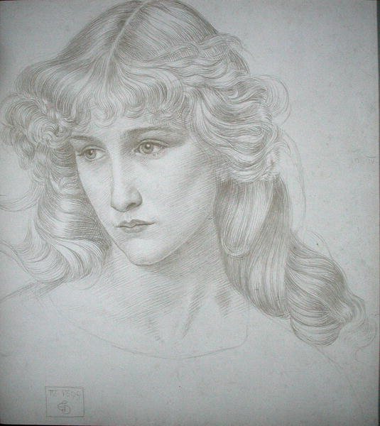 Hovedet af en pige af Joseph Edward Southall