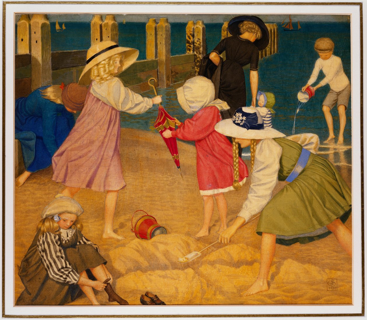På stranden, Southwold af Joseph Edward Southall