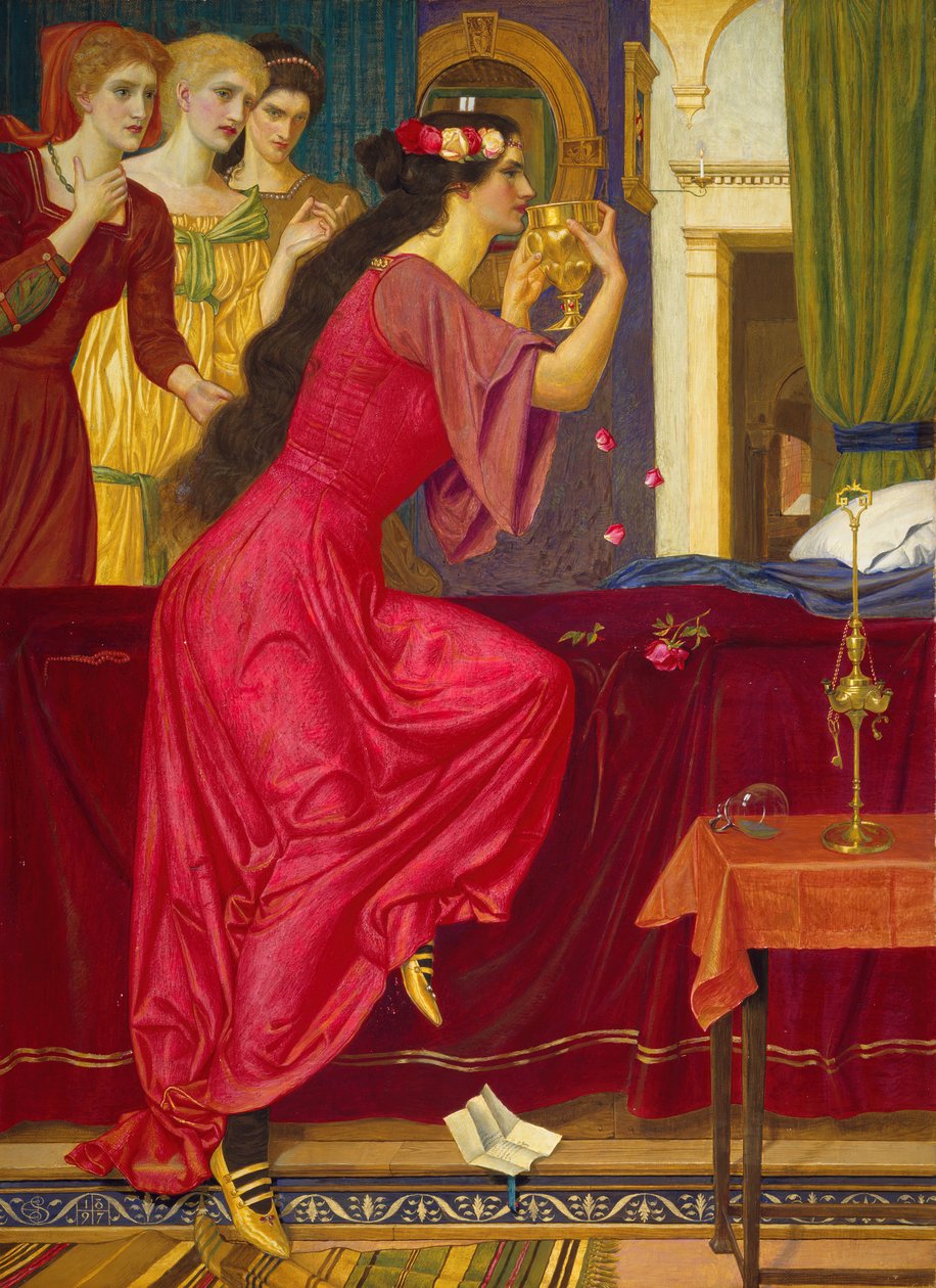 Sigismonda drikker giften, c1897. af Joseph Edward Southall