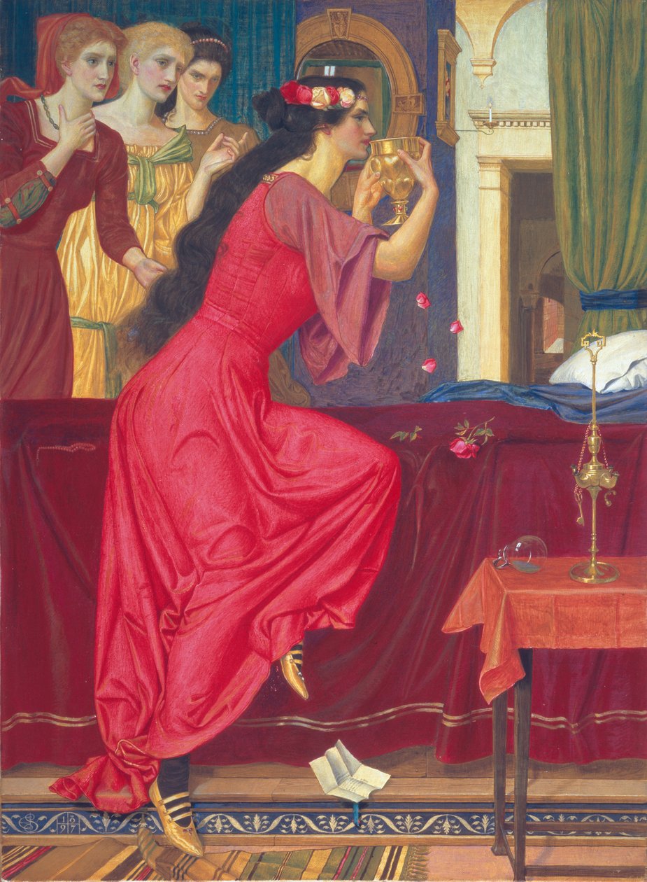 Sigismunda drikker giften, 1897 af Joseph Edward Southall