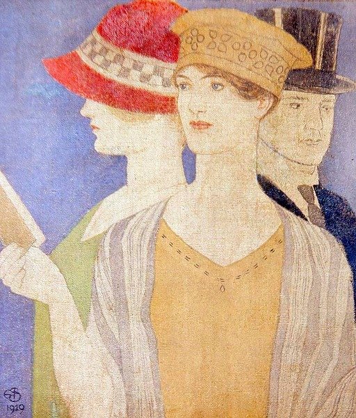 Besøgende på en udstilling af Joseph Edward Southall