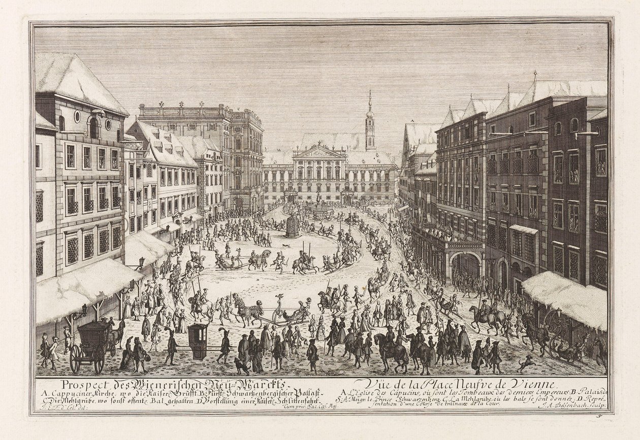 Wien Neuer Markt New Market, 1719. af Joseph Emanuel Fischer von Erlach