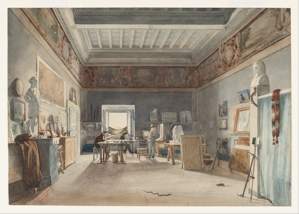 Et studie i Villa Medici, Rom af Joseph Eugène Lacroix