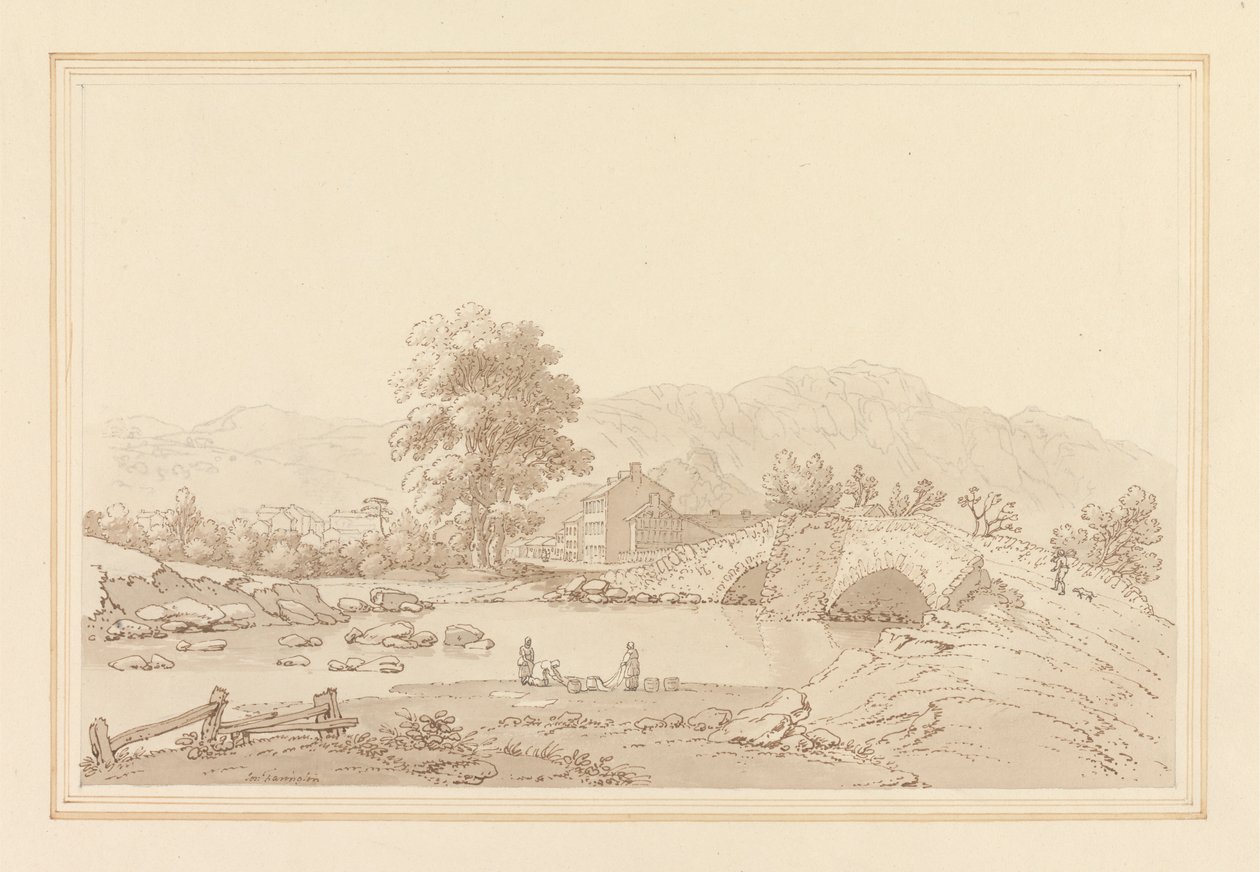 Nordindgang til Keswick & Bridge af Joseph Farington