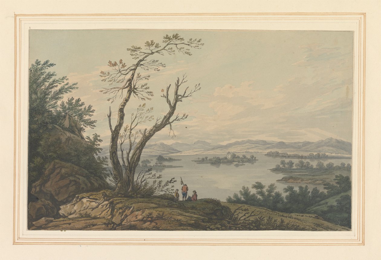 Udsigt over Windermere med udsigt til Great Island af Joseph Farington