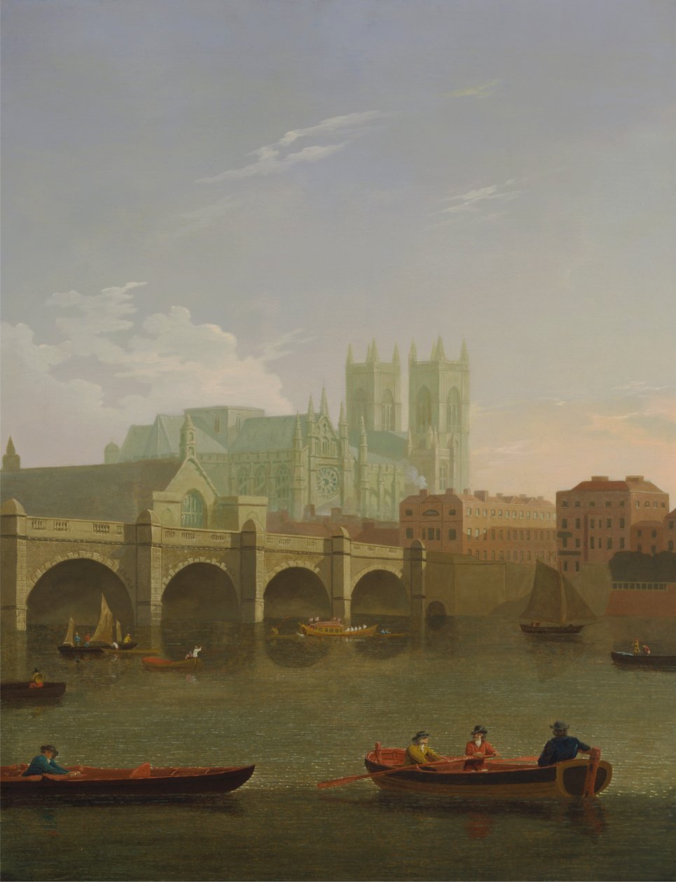 Westminster Abbey og Bridge af Joseph Farington
