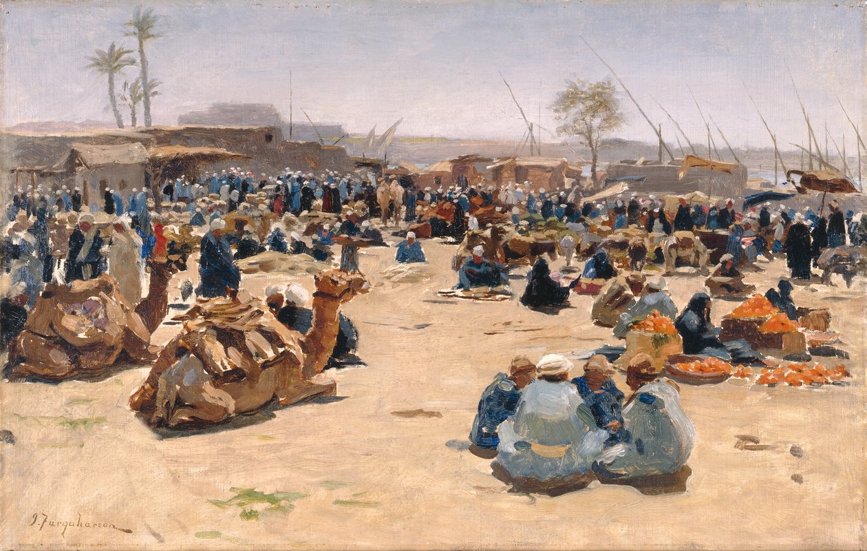 Marked på Nilen, ca. 1893 (olie på lærred) af Joseph Farquharson