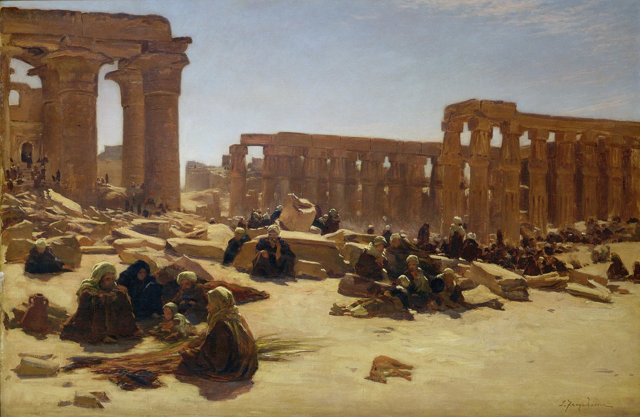 Ruinerne af templet i Luxor, ca. 1890 af Joseph Farquharson